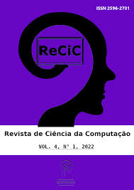 Capa da ReCiC, com fundo lilás, contorno de uma cabeça em perfil, formando espiral no centro e finalizando com o nome ReCiC. Abaixo desse desenho uma faixa branca com as informações da edição: volume 4, número 1 de 2022.